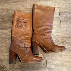 Vintage 1970s Zodiac Amazing Side Pocket Campus Brown Boots Size 5